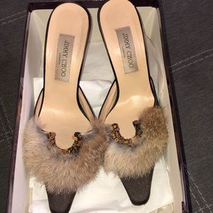 Jimmy Choo London “Alisa” Satin Coffee